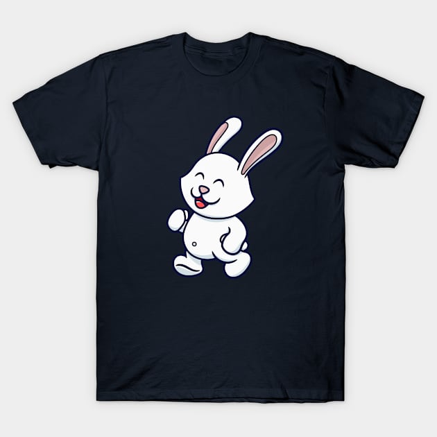 cute rabbit walking relaxing T-Shirt by garistipis